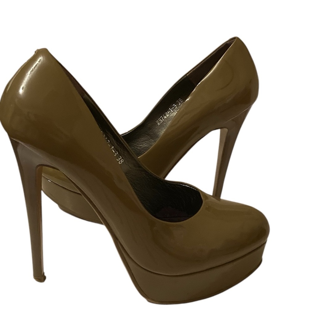 Basconi Patent Leather Platform Pumps 5” Heel